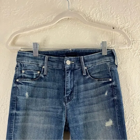 Mother The Looker Crop Distressed Jeans in Gypsy