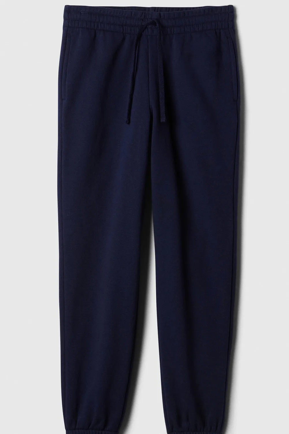 Navy Blue Solid Color Drawstring Waist Pocketed Jogger Pants