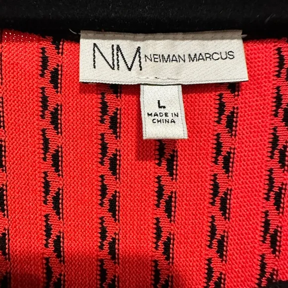 Neiman‎ Marcus Red and Black Striped Women's Dress - EUC