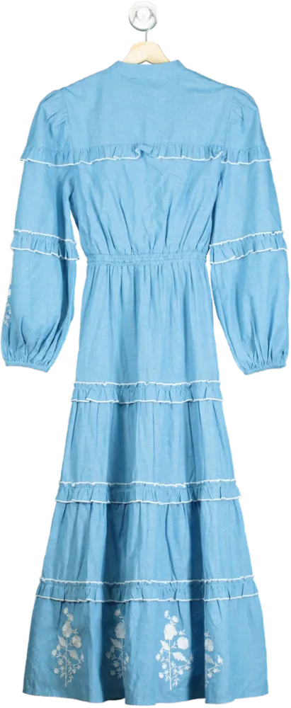 Neve & Noor Blue Bella Dress in Topaz Pearl UK S