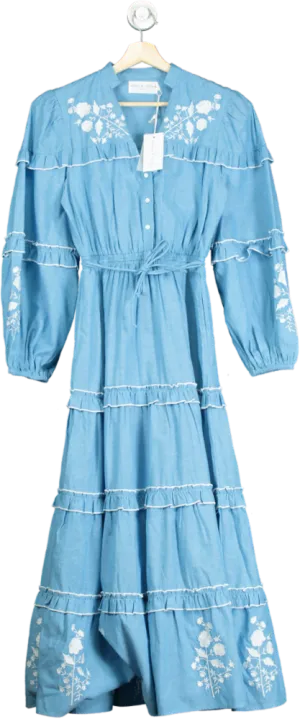Neve & Noor Blue Bella Dress in Topaz Pearl UK S