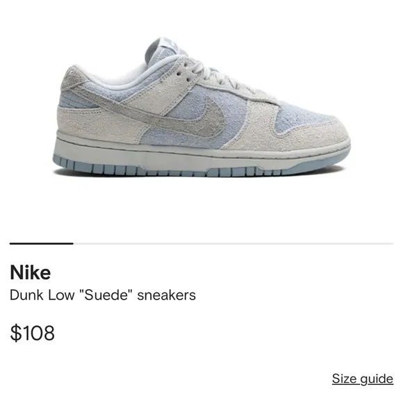 Nike Dunk Low Suede Sneakers in &quot;Armory Blue&quot; Men's size 12.5