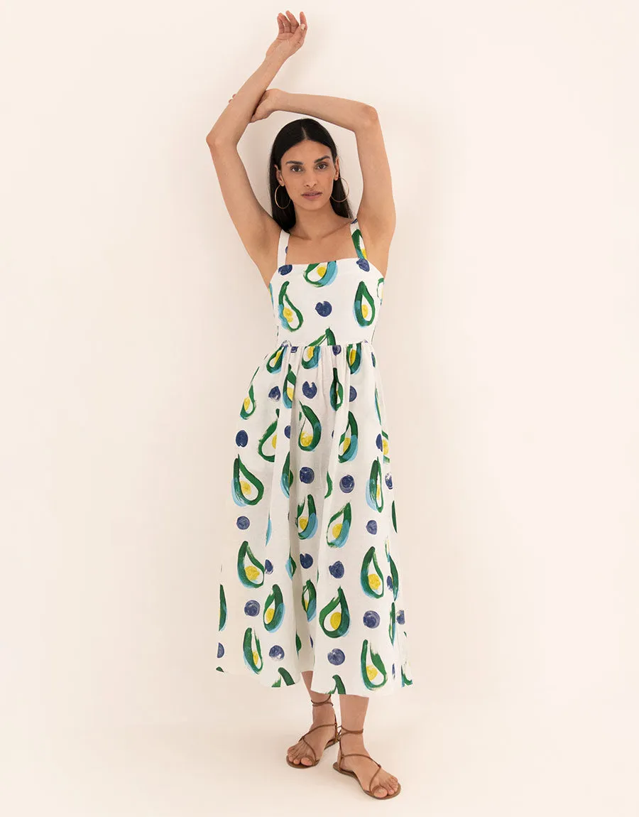 Ninet Linen Midi Dress - Cala Green