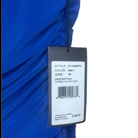 NWT Adrianna  papell Elegant Blue cowl neck Sleeveless drop waist  Dress size 16