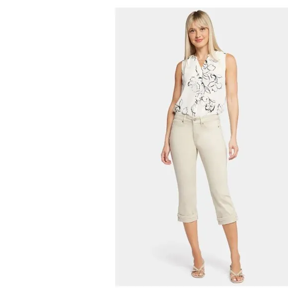 NWT NYDJ Marilyn Straight Crop Jeans - Feather