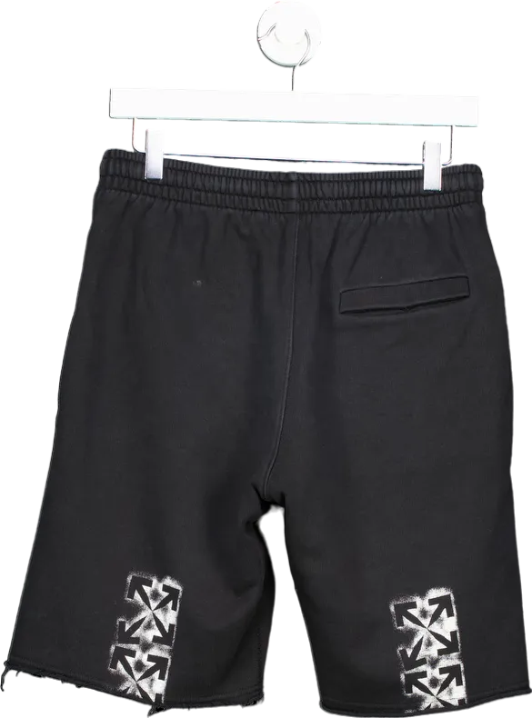 Off-White Black Logo Print Shorts UK S