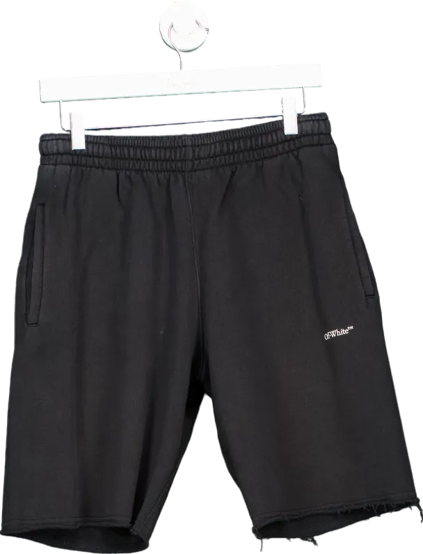Off-White Black Logo Print Shorts UK S