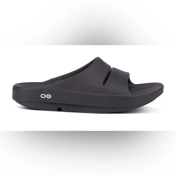 Oofos Men’s Ooahh Slide Sandal - Black Unisex Slide Women’s Sz 10/ Men’s 8