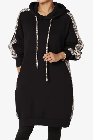 Parigi Leopard Accent Soft Longline Hoodie