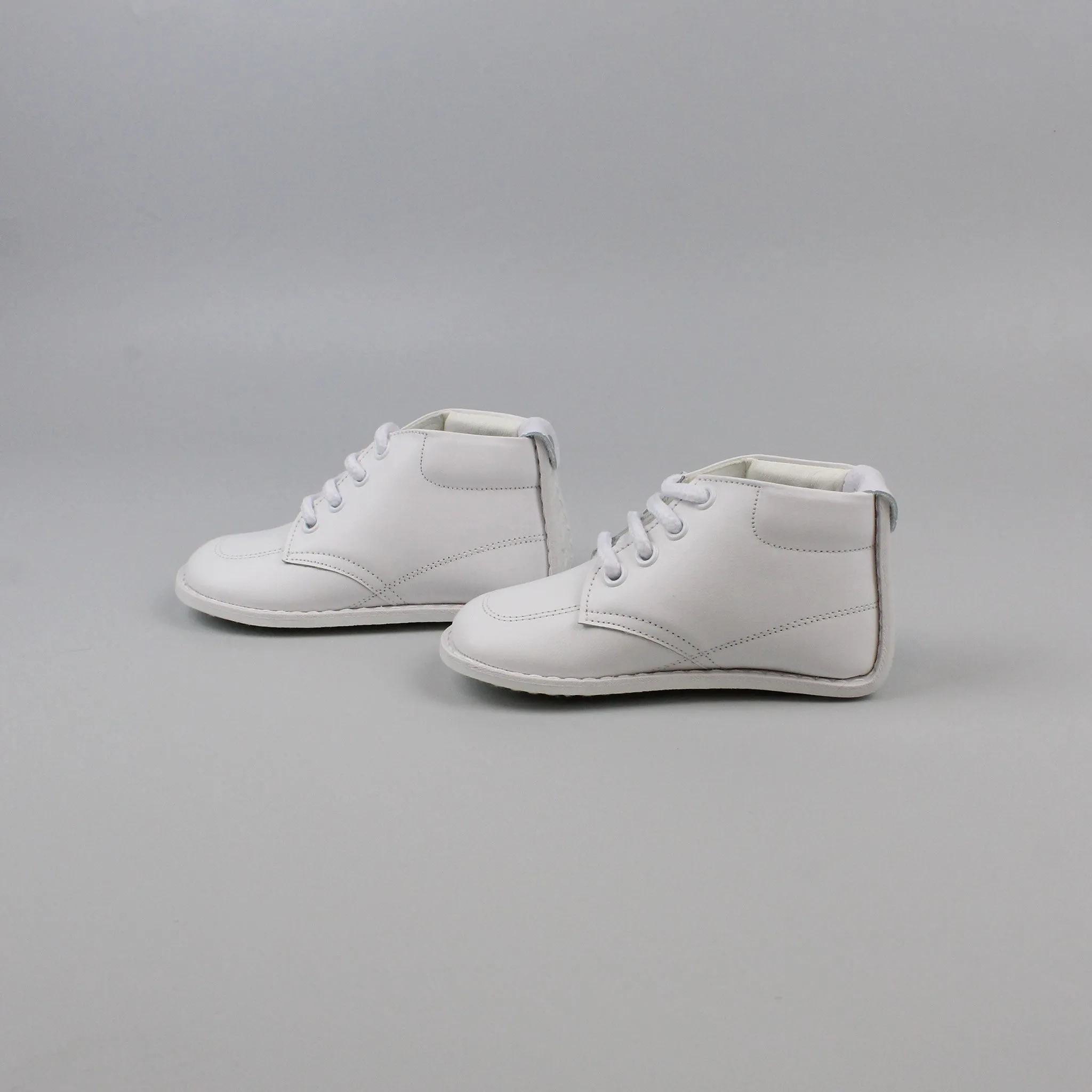 Pex Oskar First Walker Shoes - Hard Sole White Leather Boot