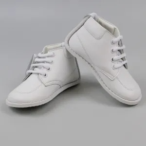 Pex Oskar First Walker Shoes - Hard Sole White Leather Boot