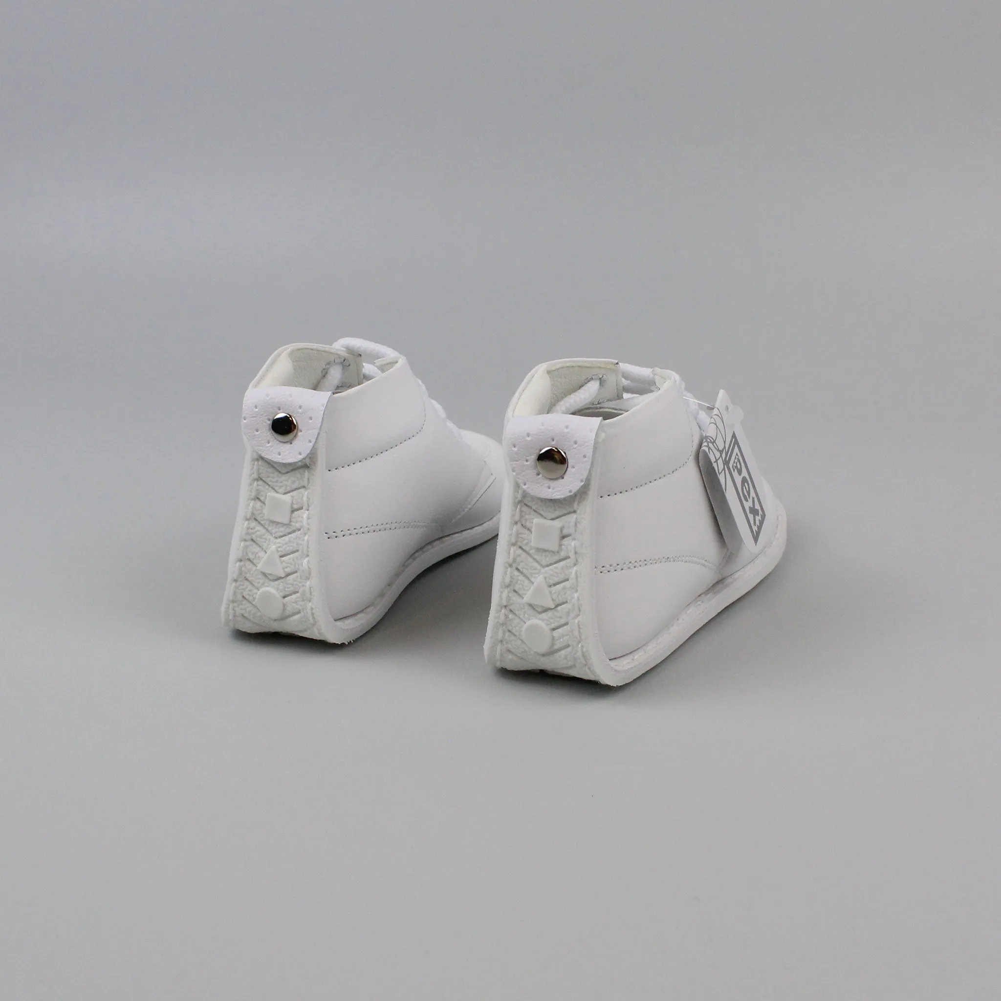 Pex Oskar First Walker Shoes - Hard Sole White Leather Boot