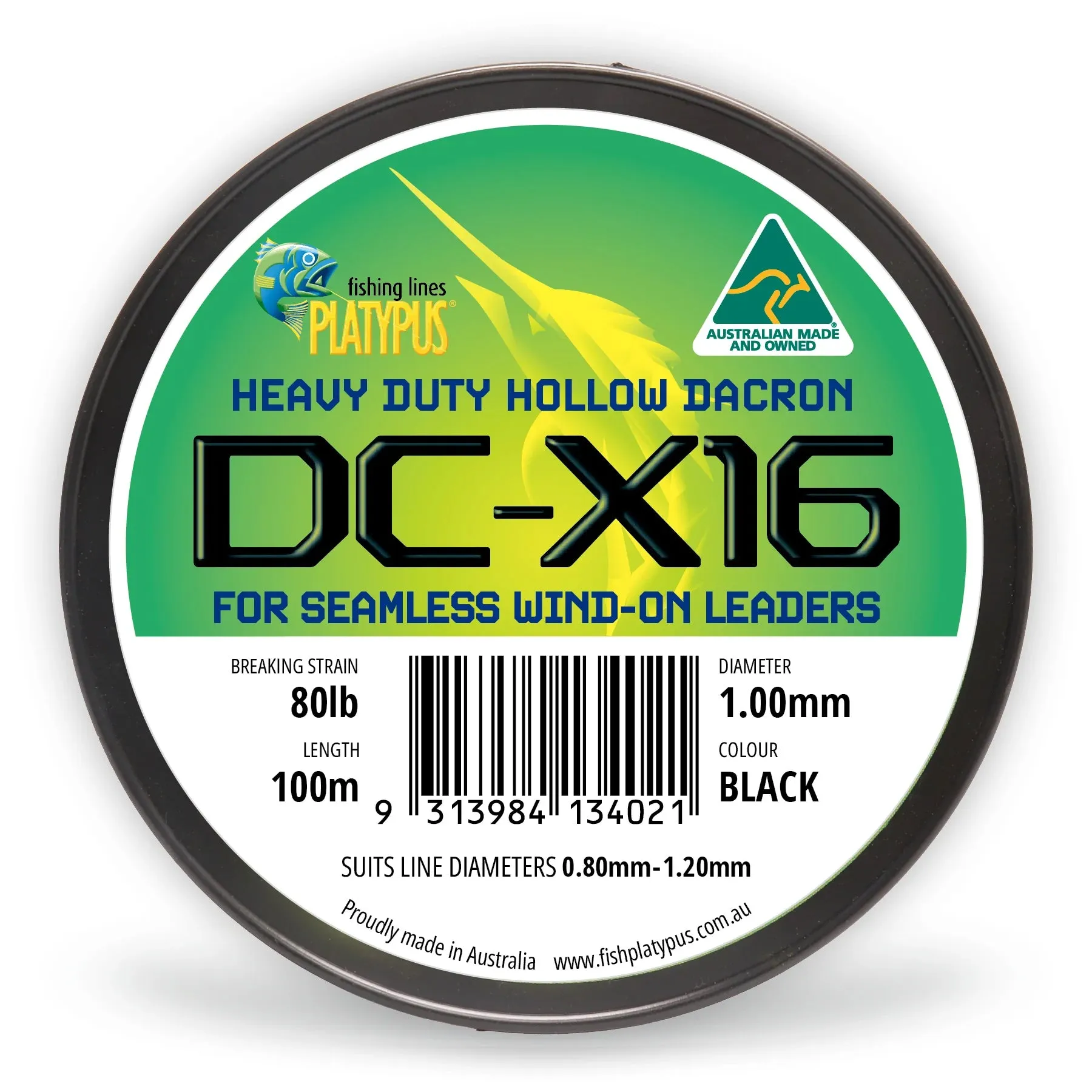 Platypus Heavy Duty Hollow Dacron DC-X16 Black 100m