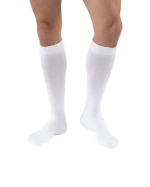 PR/1 JOBST MEDICAL LEG WEAR, MEN, KNEE HIGH, RIBBED, 15-20MMHG, LG, WHITE, CLOSED TOE