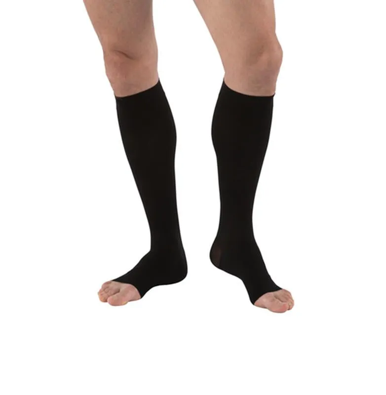 PR/1 JOBST MEDICAL LEG WEAR, MEN, RIBBED, KNEE HIGH, 20-30MMHG, LG, BLACK, OPEN TOE
