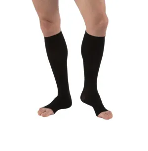 PR/1 JOBST MEDICAL LEG WEAR, MEN, RIBBED, KNEE HIGH, 20-30MMHG, LG, BLACK, OPEN TOE