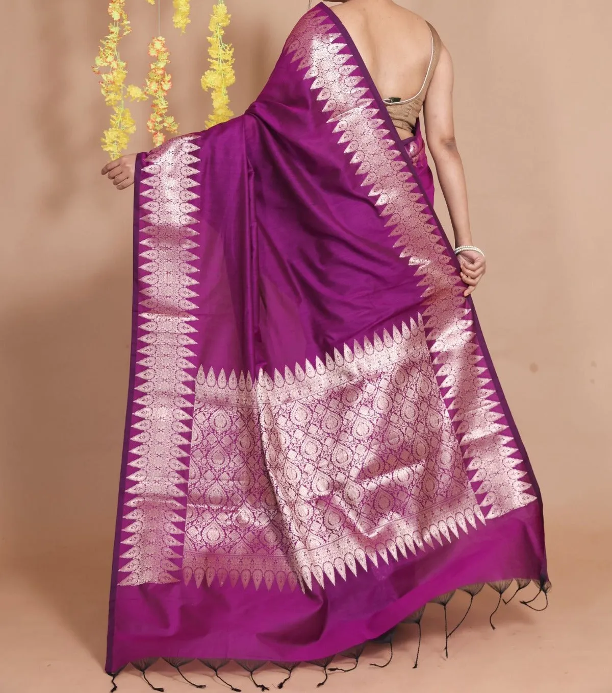 Purple Designer Banarasi Soft Silk Saree