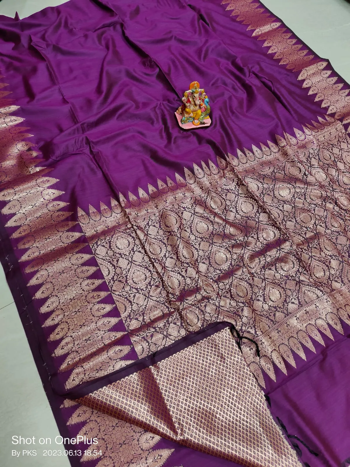 Purple Designer Banarasi Soft Silk Saree