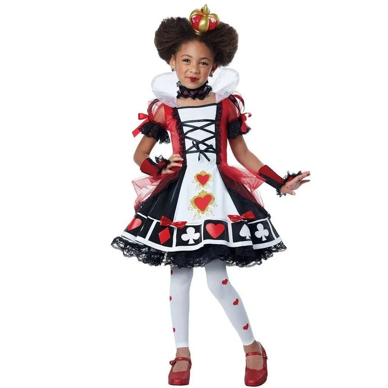 Queen Of Hearts Deluxe Girls Costume