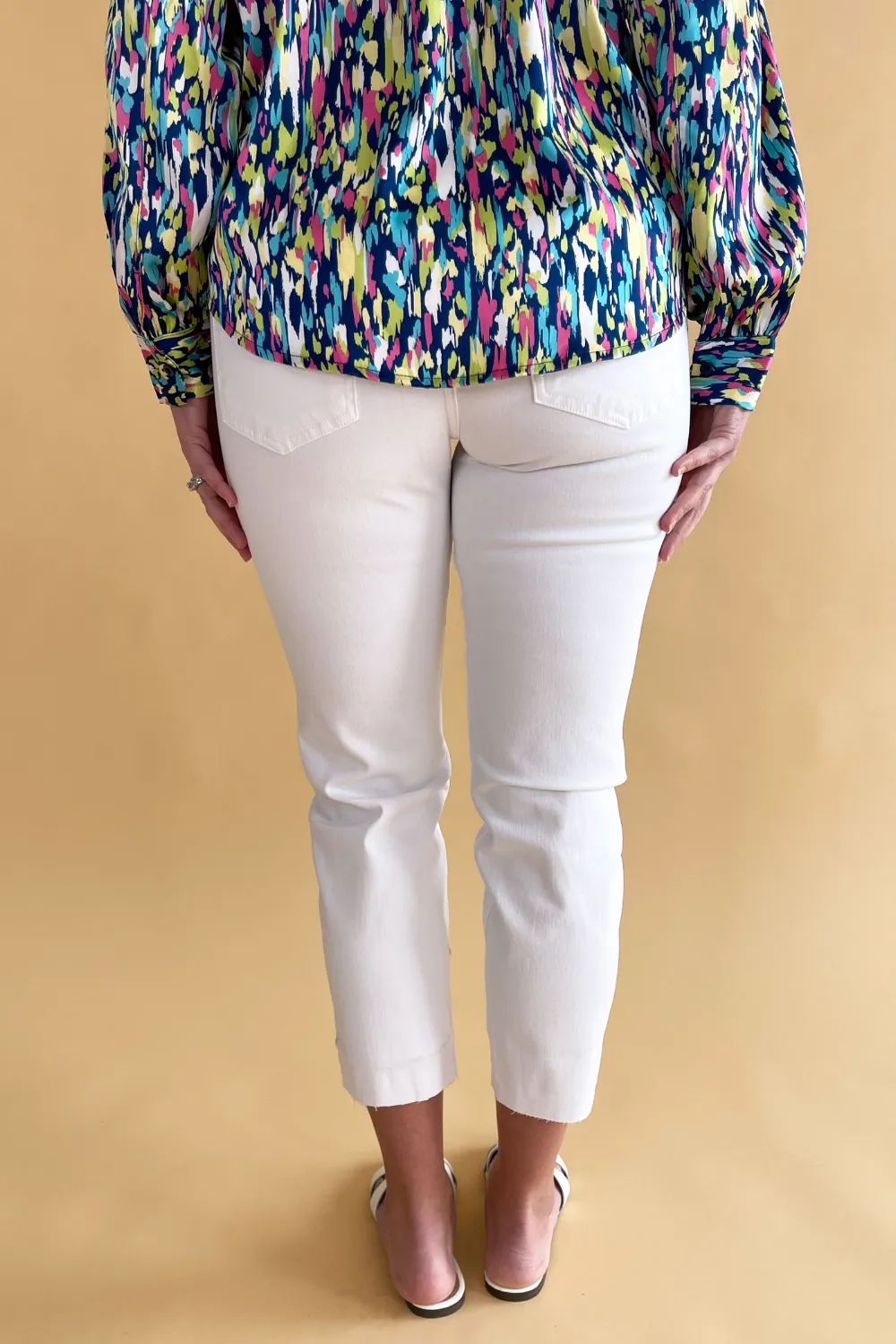 Rachael High Rise Fab Ab Mom Raw Hem