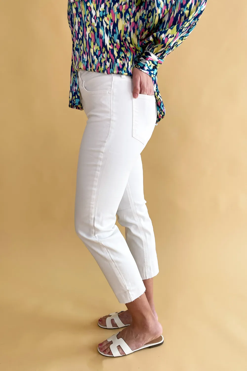 Rachael High Rise Fab Ab Mom Raw Hem