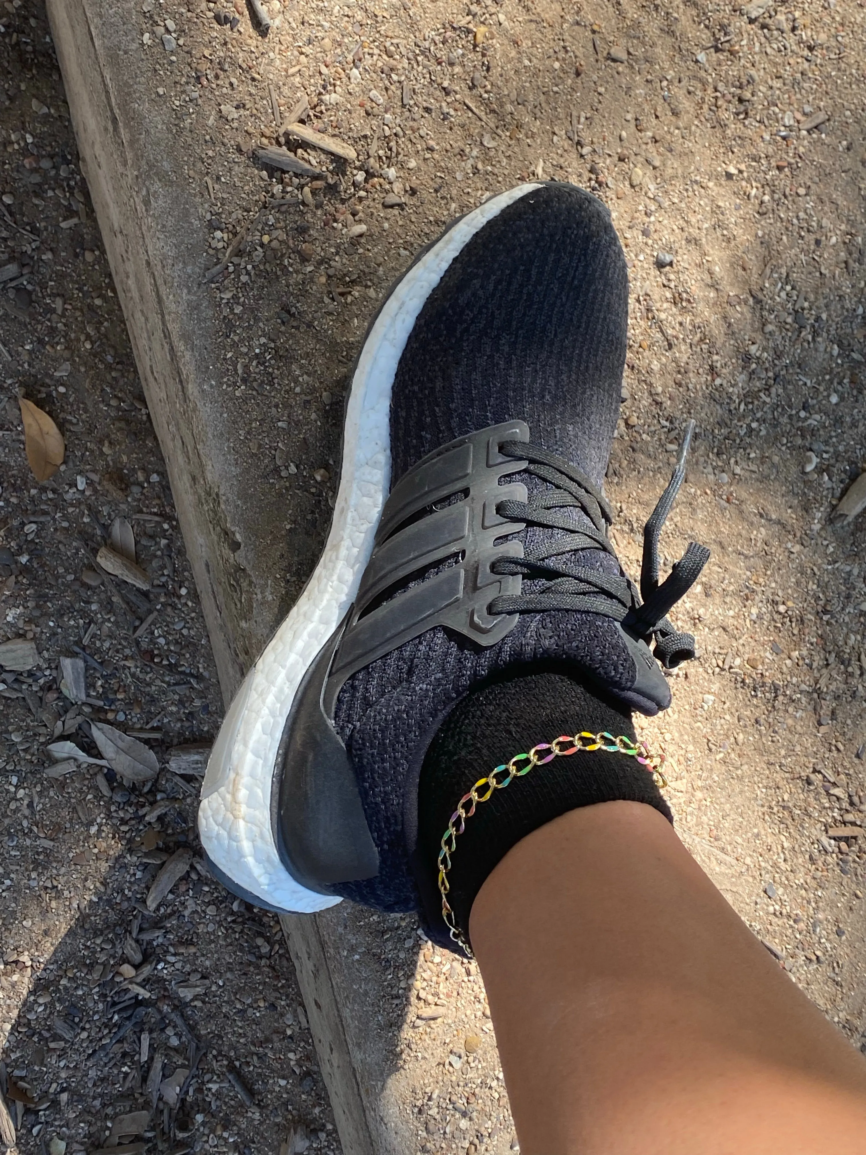 Rainbow Enamel Curb Anklet