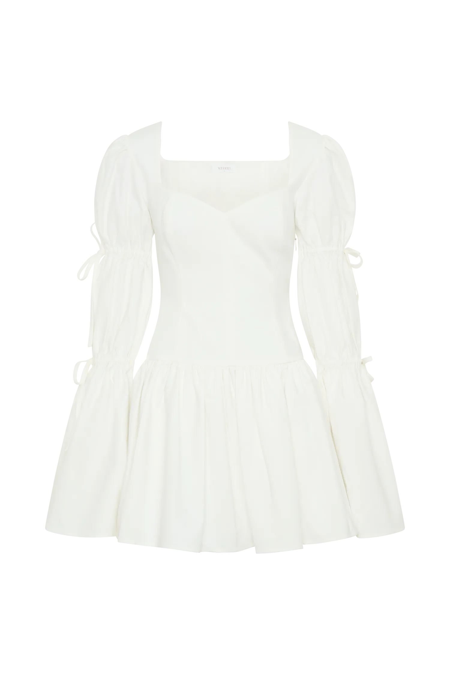 Raine Long Sleeve Cotton Mini Dress - White