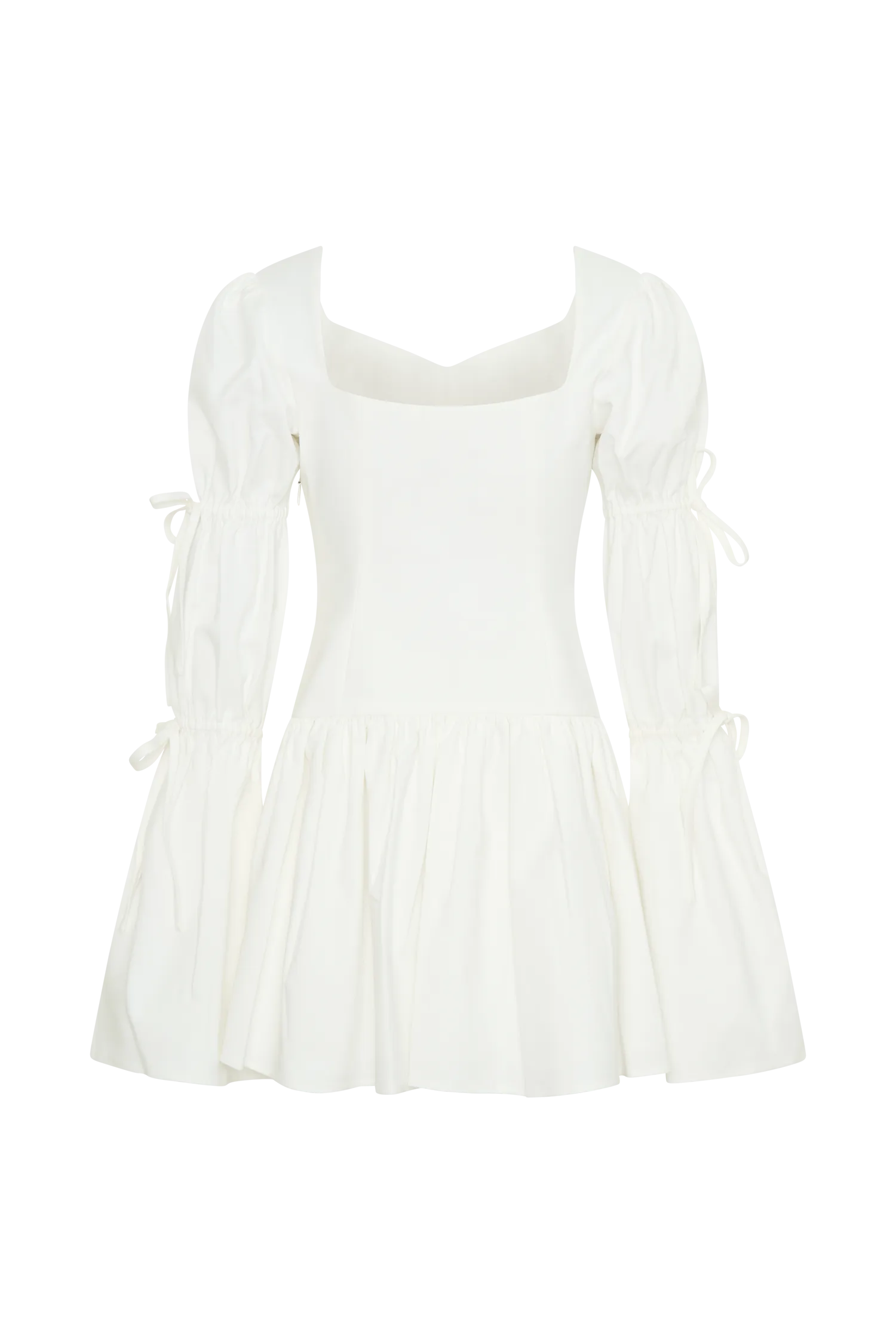 Raine Long Sleeve Cotton Mini Dress - White