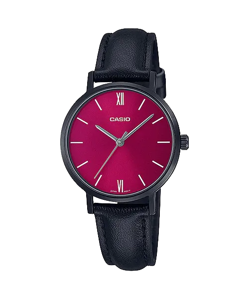 Reloj casual correa de cuero LTP-VT02BL-4A