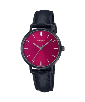 Reloj casual correa de cuero LTP-VT02BL-4A