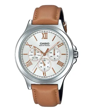 Reloj casual correa de cuero MTP-V300L-7A2