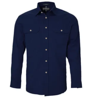 Ritemate Mens Open Front Long Sleeve Shirt - 3 Colours