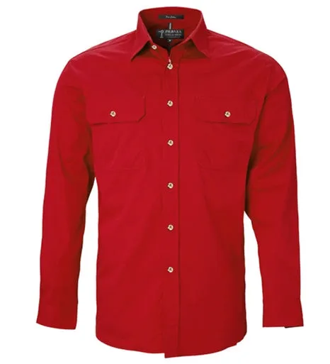 Ritemate Mens Open Front Long Sleeve Shirt - 3 Colours