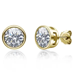Round Cut Created White Diamond Stud Earrings