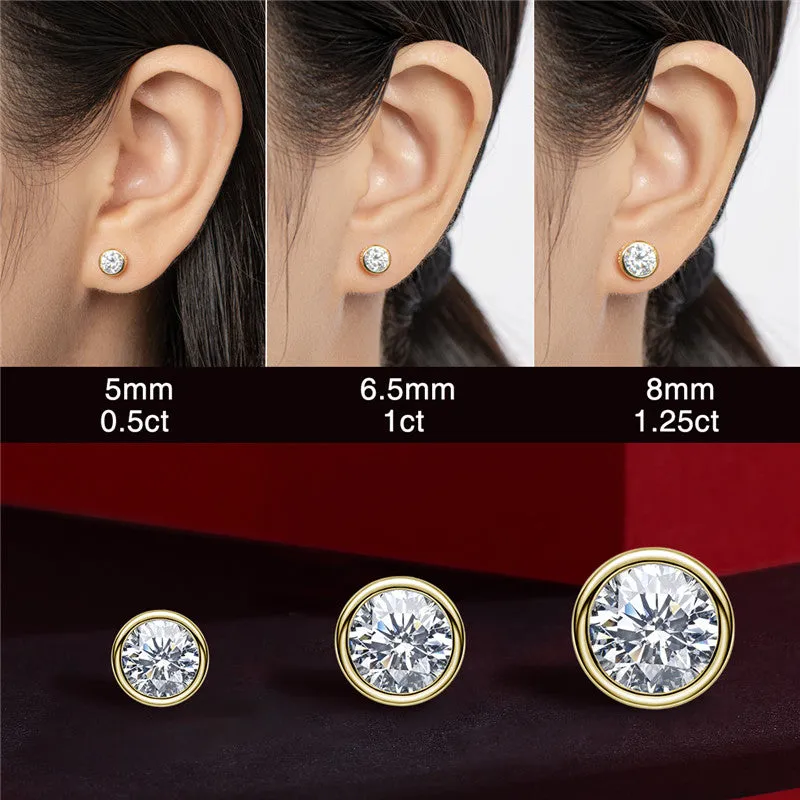 Round Cut Created White Diamond Stud Earrings