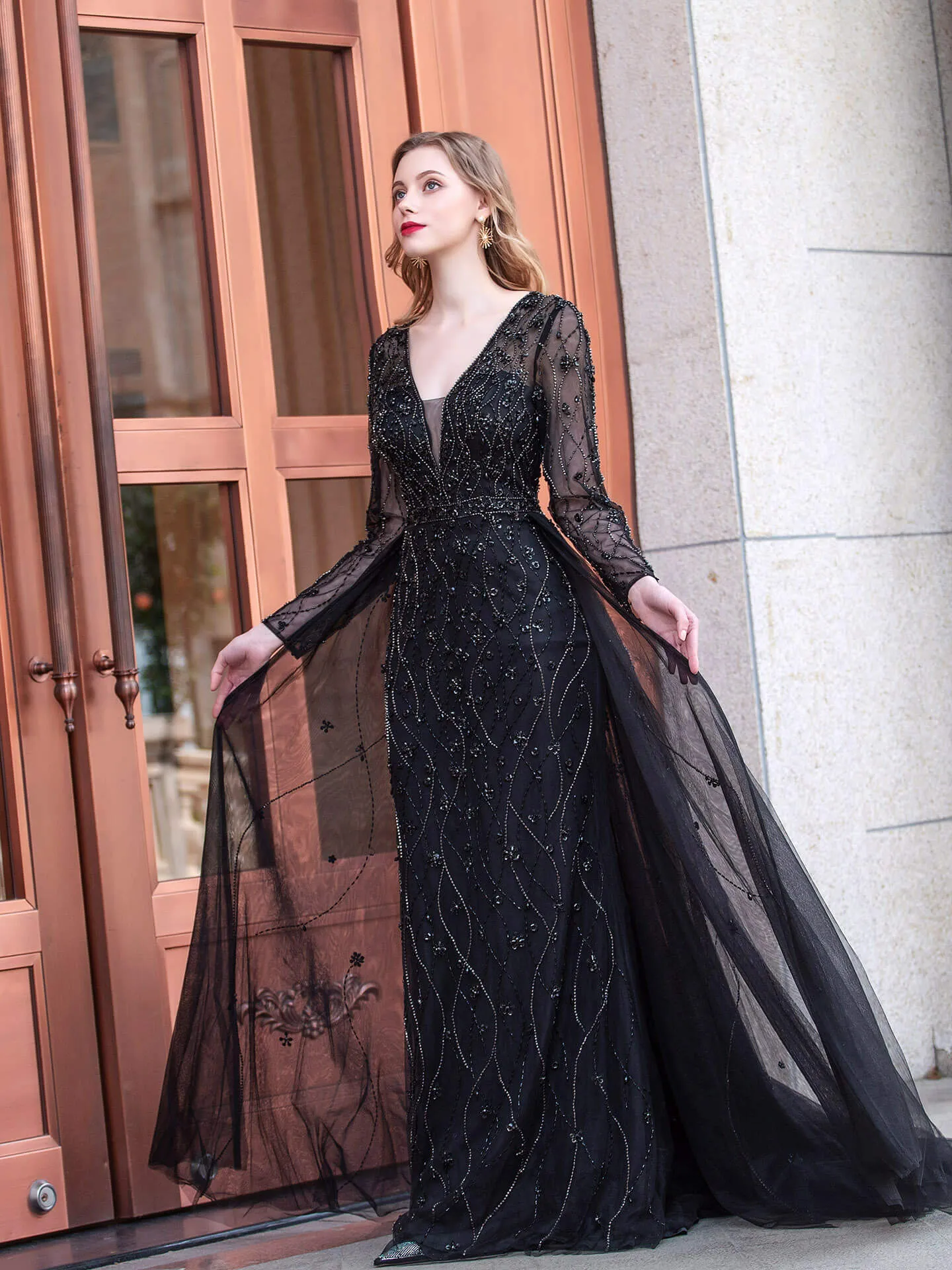 Roycebridal A-line Fashion Luxurious Formal Evening Dresses Long Sleeveless Floor Length