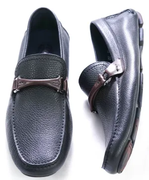 SALVATORE FERRAGAMO - Black/Brown Camp Sole Gancini Loafer- 9.5 EE