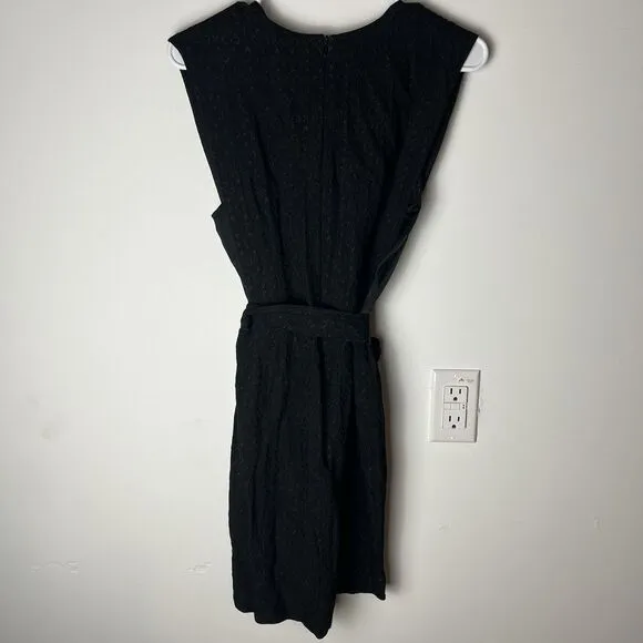 Sandro | Wrap-Over Crepe Black Jane Dress Cocktail Small