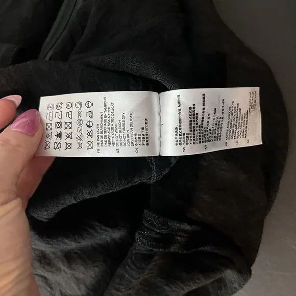 Sandro | Wrap-Over Crepe Black Jane Dress Cocktail Small