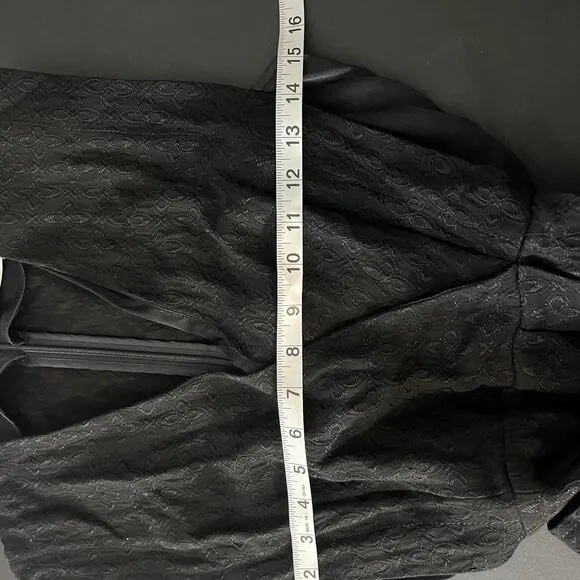 Sandro | Wrap-Over Crepe Black Jane Dress Cocktail Small