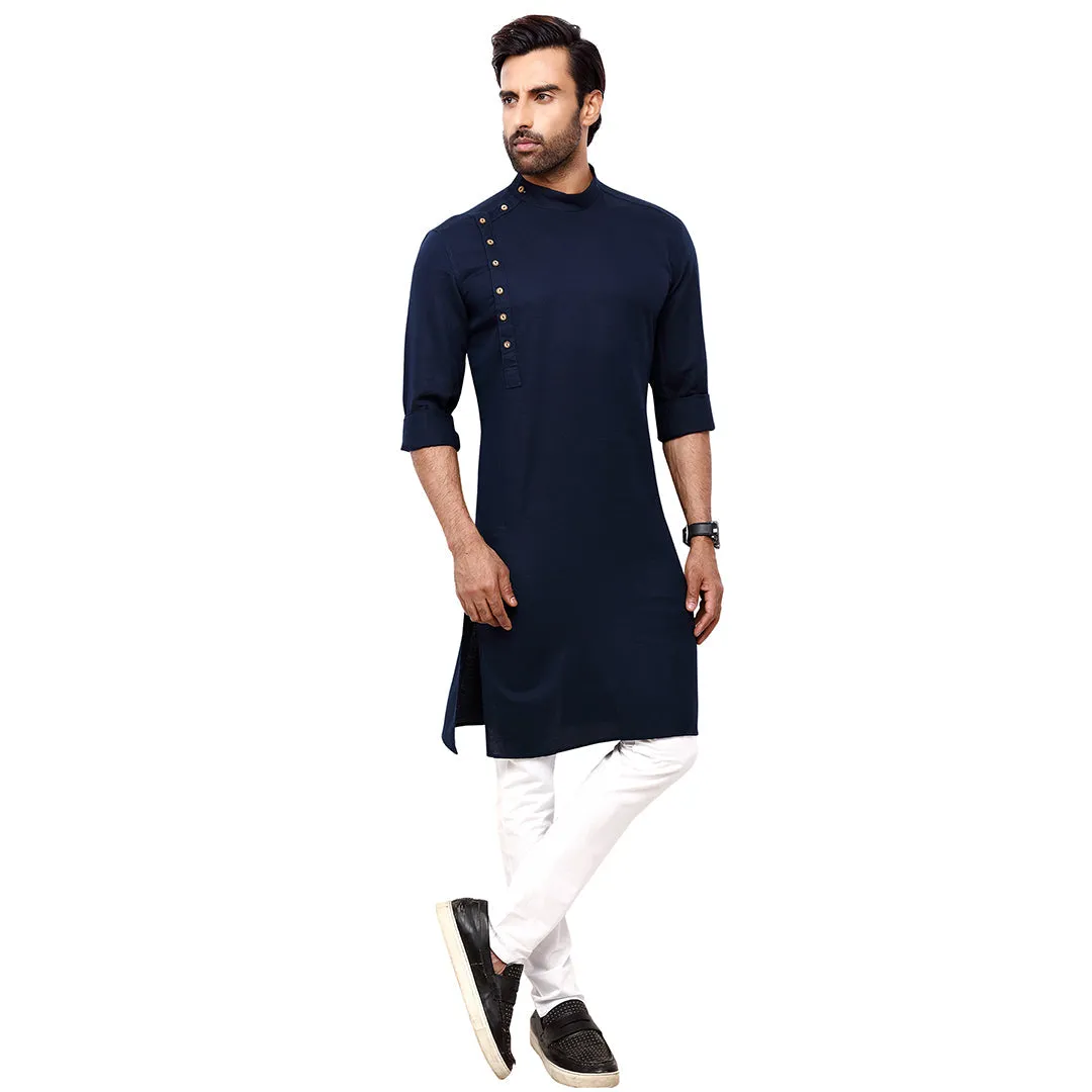 Sea Navy Plain Kurta for Men