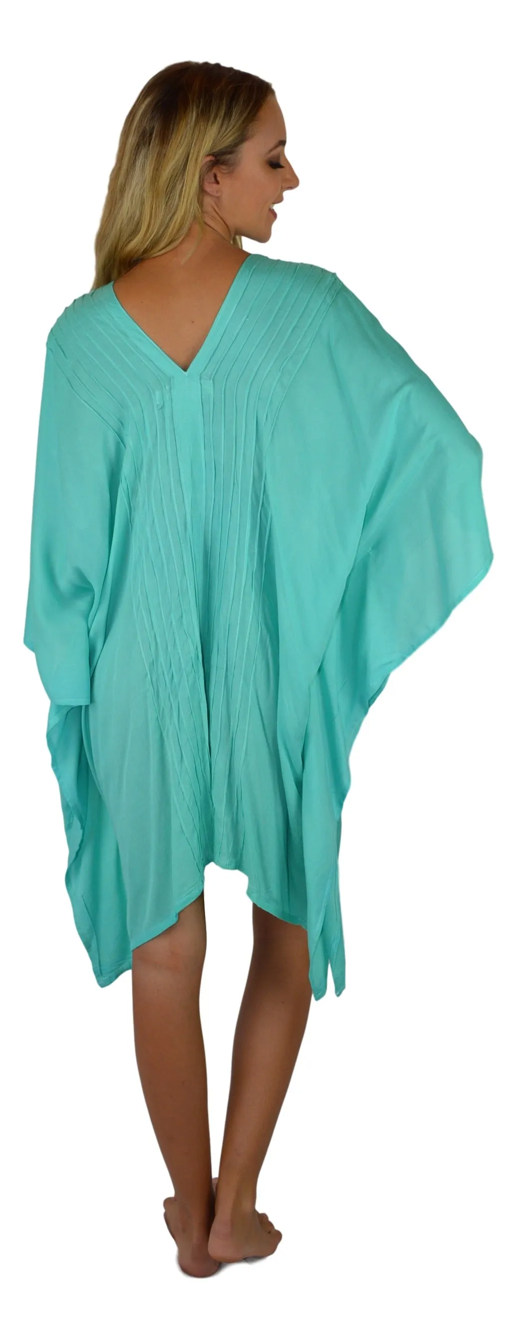 Secret Beach - Poncho w/Pintuck - Solid - Aqua
