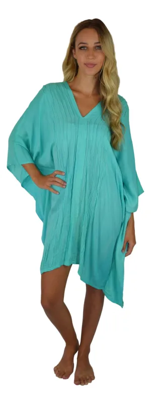 Secret Beach - Poncho w/Pintuck - Solid - Aqua