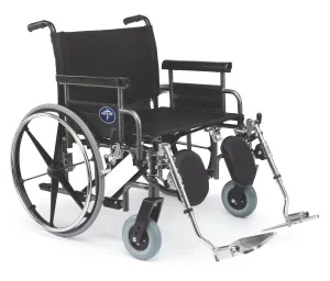 Shuttle Extra-Wide Bariatric Wheelchair with Removable Desk Length Arms and Elevating Legrests, 24"
