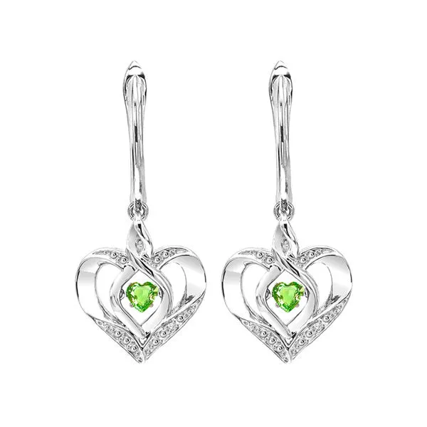 Silver (SLV 995) Diamond Classic Book Rhythm Of Love Fashion Earrings  - 1/10 ctw