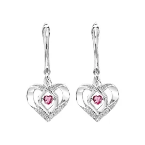 Silver (SLV 995) Diamond Classic Book Rhythm Of Love Fashion Earrings  - 1/10 ctw