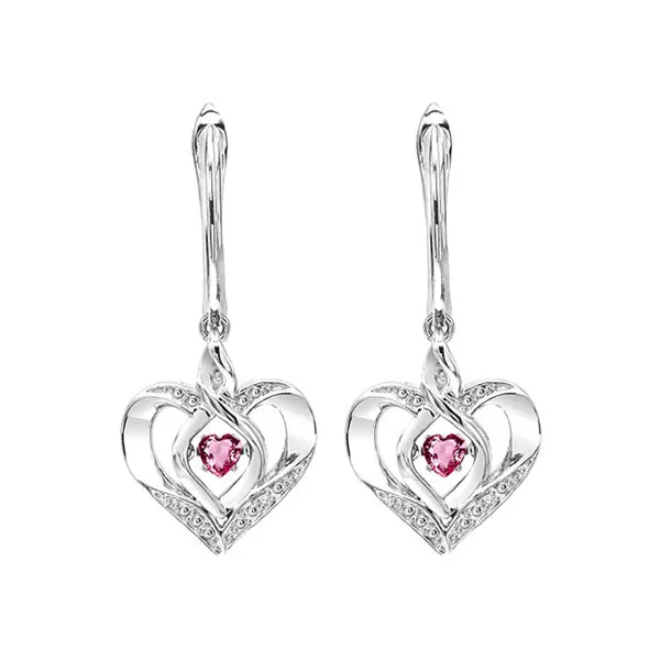 Silver (SLV 995) Diamond Classic Book Rhythm Of Love Fashion Earrings  - 1/10 ctw