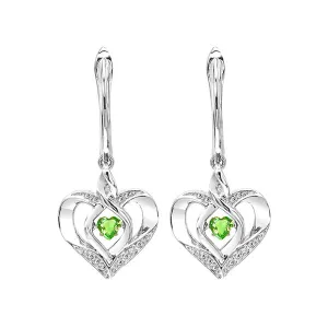 Silver (SLV 995) Diamond Classic Book Rhythm Of Love Fashion Earrings  - 1/10 ctw
