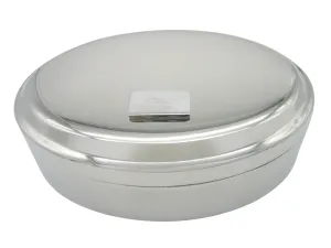 Silver Toned Etched Simple Tank Pendant Oval Trinket Jewelry Box