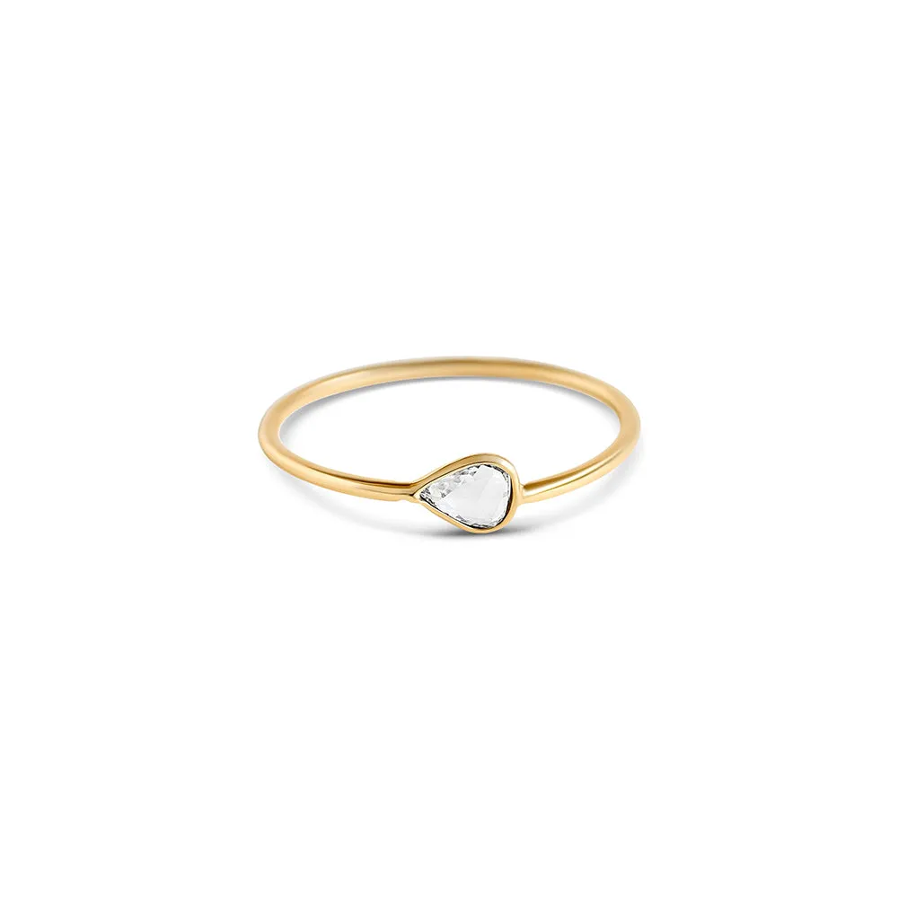 simple pear diamond stacking ring
